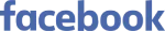 Facebook logo in blue lowercase letters.